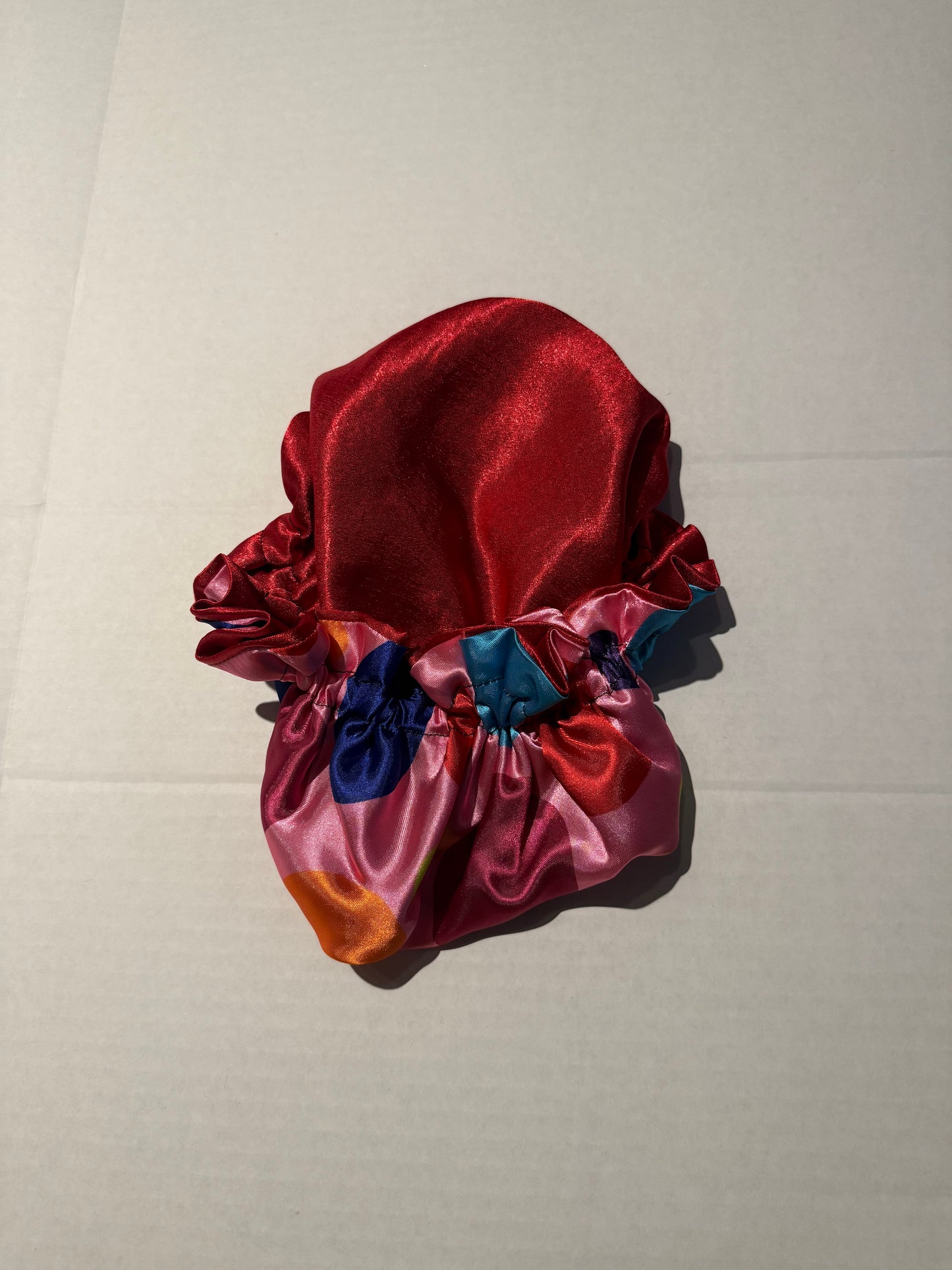 Pink Satin w/Polka Dot Children's Reversible Satin Bonnet
