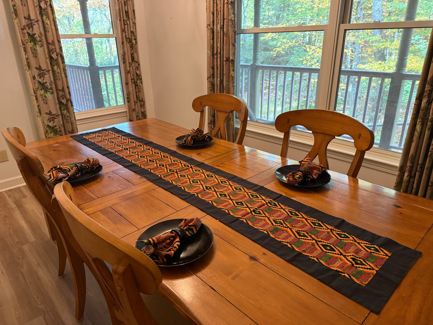 African Print Table runner w/Matching Napkins