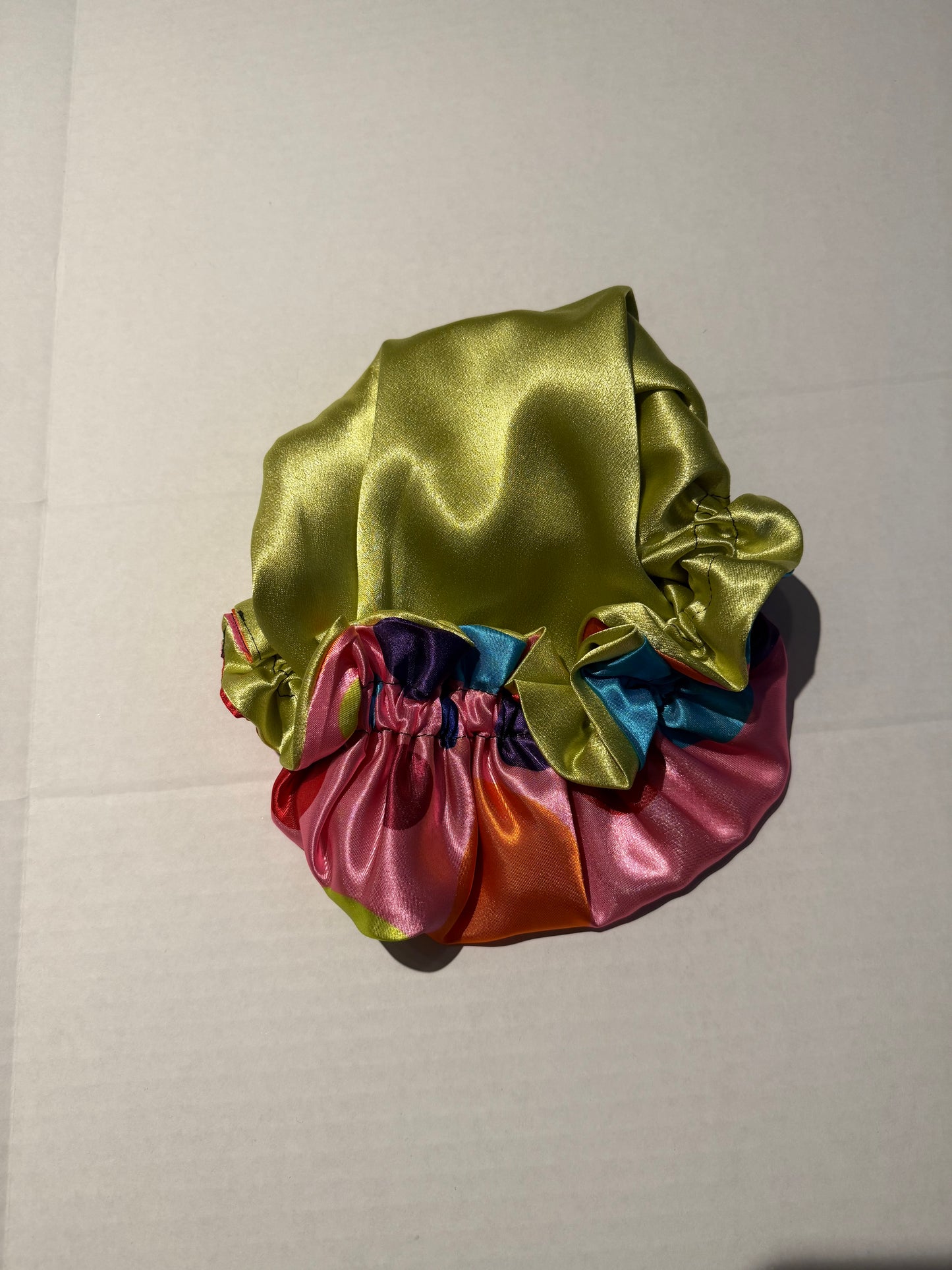 Pink Satin w/Polka Dot Children's Reversible Satin Bonnet