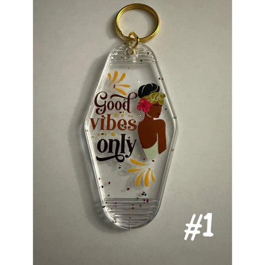 Positive Affirmation Glitter Key Rings