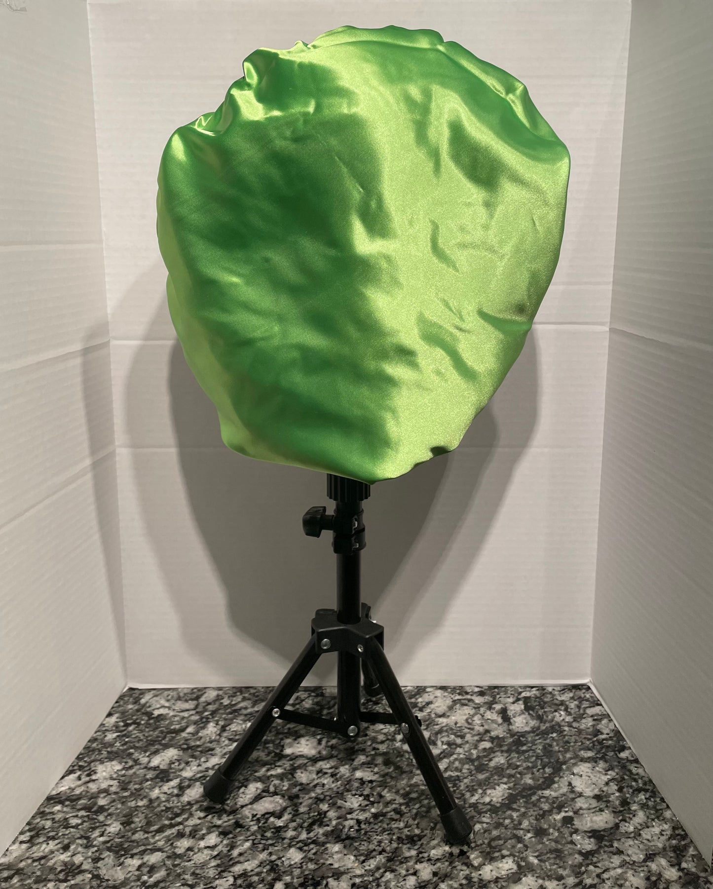 Pink with Large Polka Dot/Lime Green Reversible Satin Bonnet
