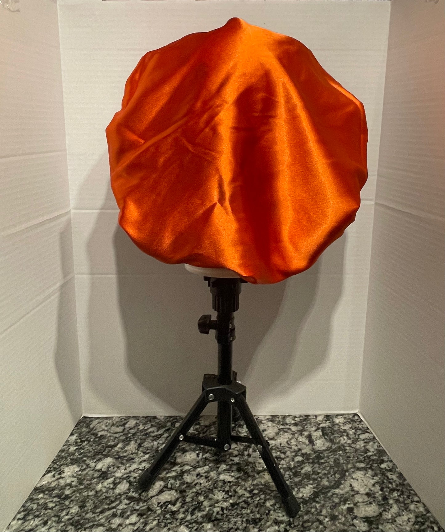 Polka Dot/Orange Reversible Satin Bonnet