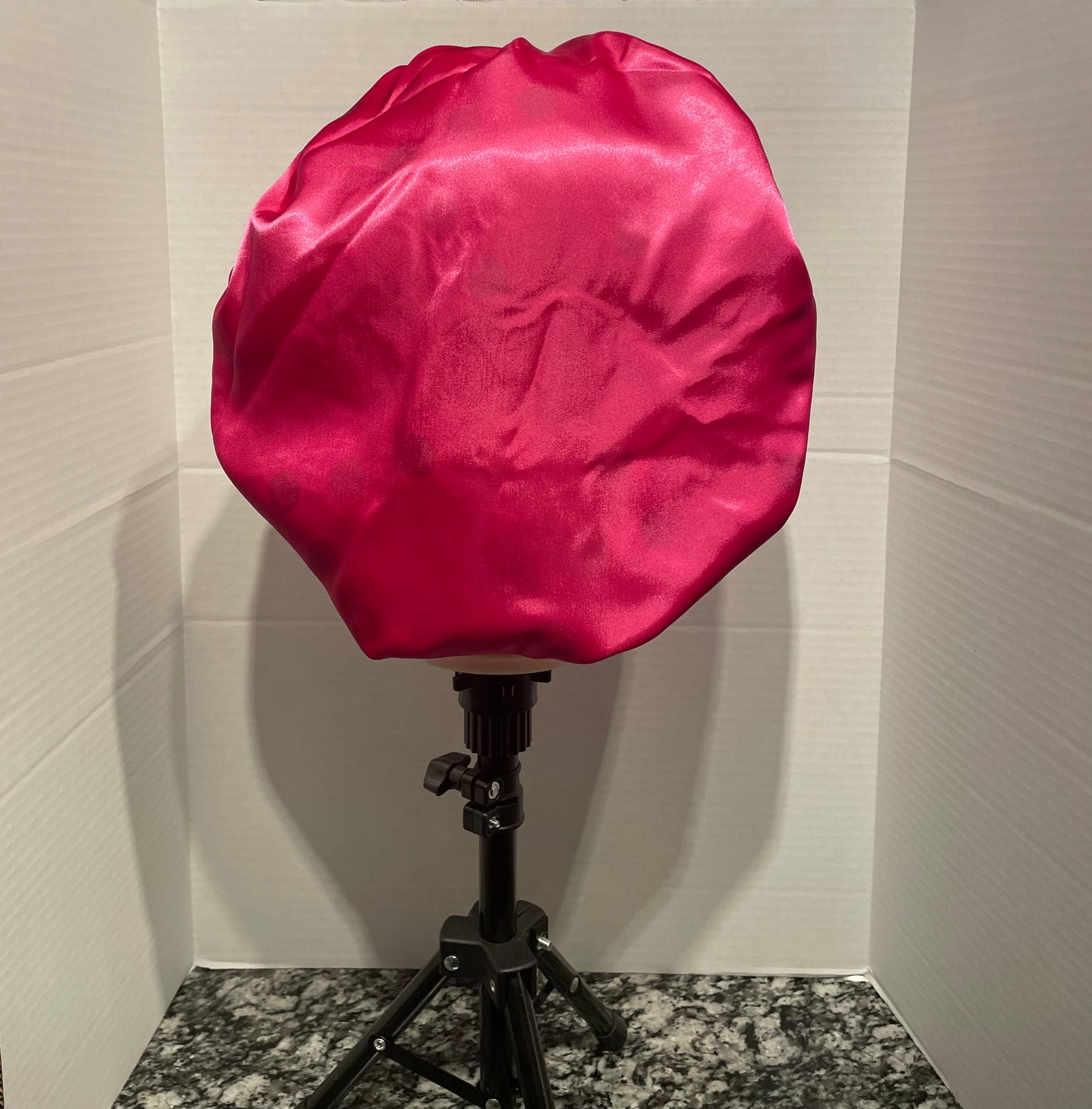 Polka Dot/Pink Reversible Satin Bonnet
