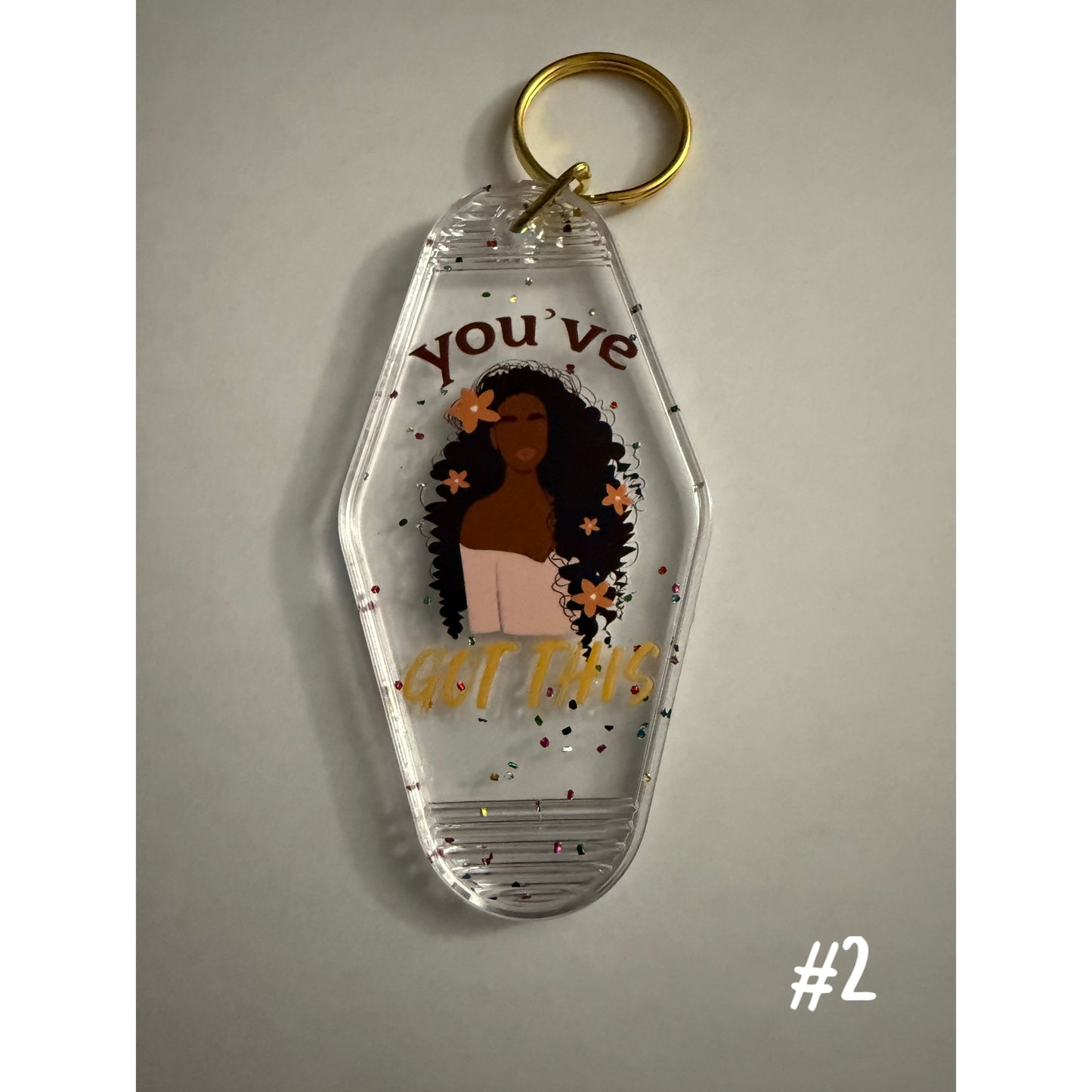 Positive Affirmation Glitter Key Rings