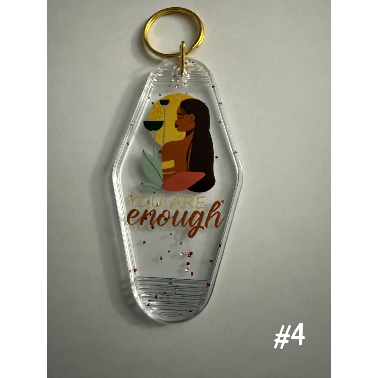 Positive Affirmation Glitter Key Rings