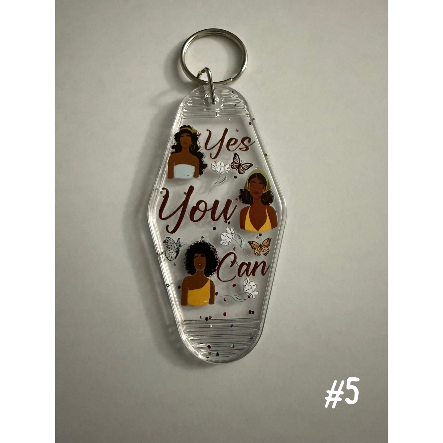 Positive Affirmation Glitter Key Rings